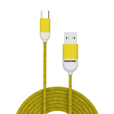 CELLY C&acirc;ble USBC 3A en caoutchouc de 1 m&egrave;tre Jaune