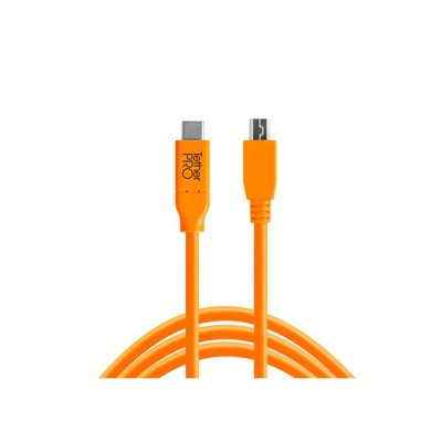TETHER TOOLS C&acirc;ble Usbc Vers Micro Usb B 2.0 5 Pins Tetherpro Cuc2515 Orange 4.60m