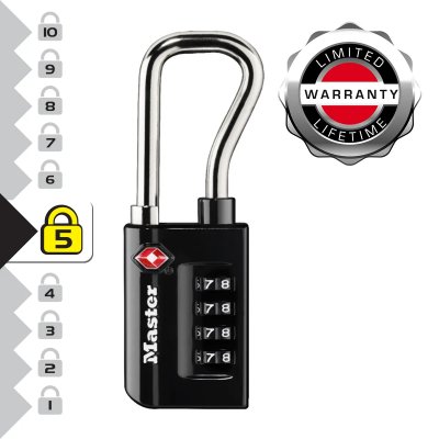 MASTER LOCK Cadenas &agrave; Combinaison  TSA 35mm 4 Chiffres - Noir