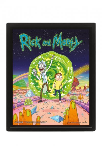 PYRAMID Cadre 3D - Rick et Morty - Portail 