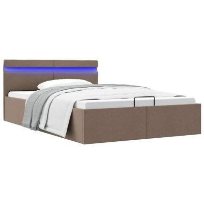 Cadre de lit &agrave; rangement hydraulique sans matelas 140x200 cm