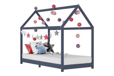 VIDAXL Cadre de lit d'enfant gris bois de pin massif 90 x 200 cm
