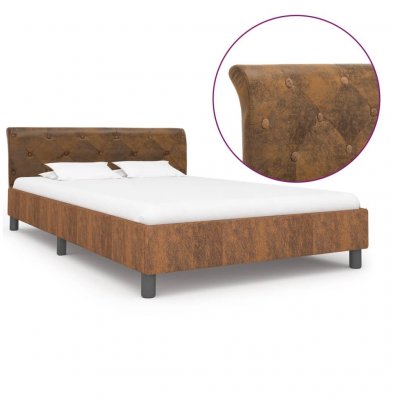 Cadre de lit Marron Similicuir daim 140 x 200 cm vidaXL - Marron