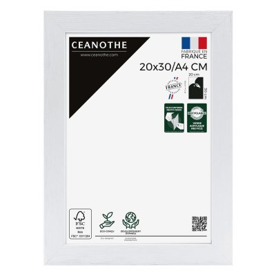GENERIQUE Cadre photo blanc 20x30 cm bois reconstitu&eacute; fsc