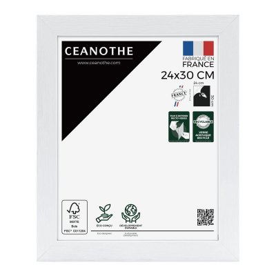 Cadre photo blanc 24x30 cm bois reconstitu&eacute; fsc