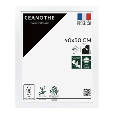GENERIQUE Cadre photo blanc 40x50 cm bois reconstitu&eacute; fsc