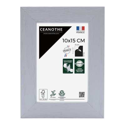 GENERIQUE Cadre photo gris 10x15 cm bois reconstitu&eacute; fsc