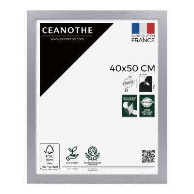GENERIQUE Cadre photo gris 40x50 cm bois reconstitu&eacute; fsc