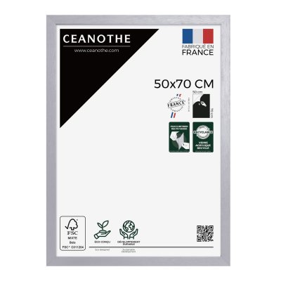 EMOTION Cadre photo gris 50x70 cm bois reconstitu&eacute; fsc
