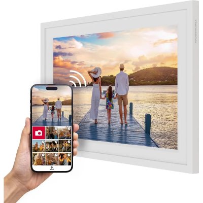 THOMSON Cadre Photo Intelligent 10 Pouces Blanc, Fixation Murale, Wifi