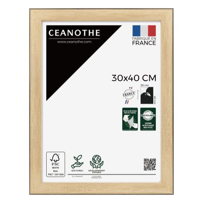 CEANOTHE Cadre photo Newton bois noir 30x40 cm r&eacute;sine recycl&eacute;e