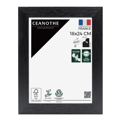 GENERIQUE Cadre photo noir 18x24 cm bois reconstitu&eacute; fsc