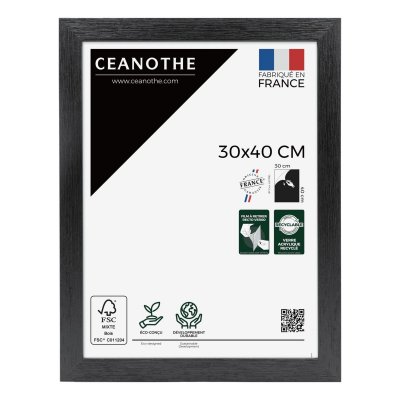 GENERIQUE Cadre photo noir 30x40 cm bois reconstitu&eacute; fsc
