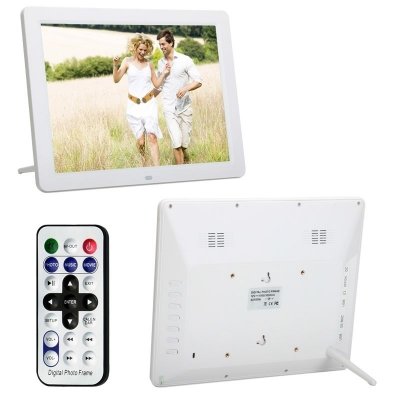 YONIS Cadre Photo Num&eacute;rique 12 Pouces Tft LCD Lecteur Musique R&eacute;veil Calendrier Blanc + SD 32Go