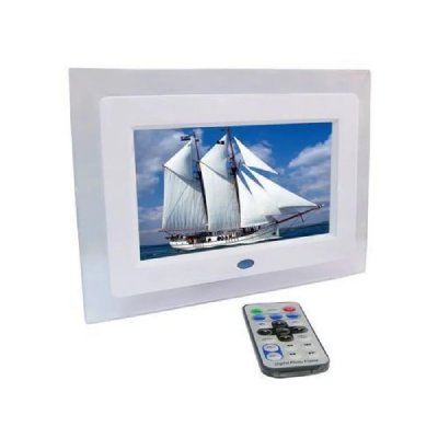 YONIS Cadre Photo Num&eacute;rique 7 Pouces 16 :9 USB Carte SD Jack 3.5Mm Lecteur MP3 Blanc -