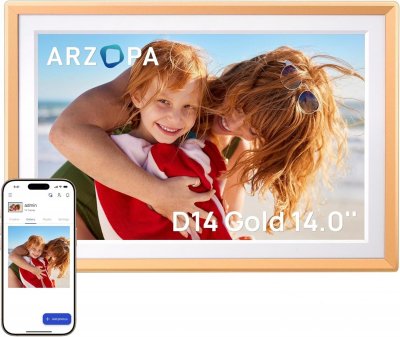 ARZOPA Cadre Photo Num&eacute;rique  D14 14 Pouces &Eacute;cran Tactile Cadre Num&eacute;rique Photo 32GB