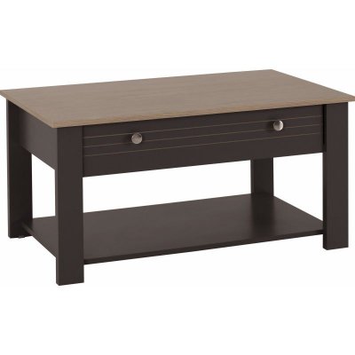 Caemmum Table Basse 1 Tiroir Ch&ecirc;ne et Gris 1 Niche