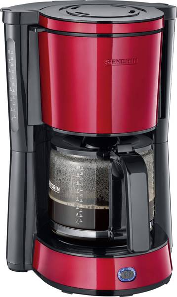 SEVERIN Cafetiere 1000w 1,4l inox laque rouge