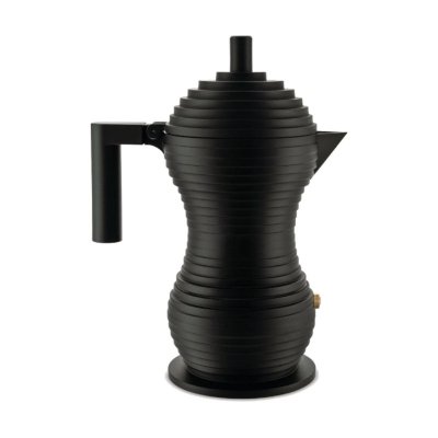 ALESSI Cafeti&egrave;re espresso en fonte aluminium noirePulcina Noir 