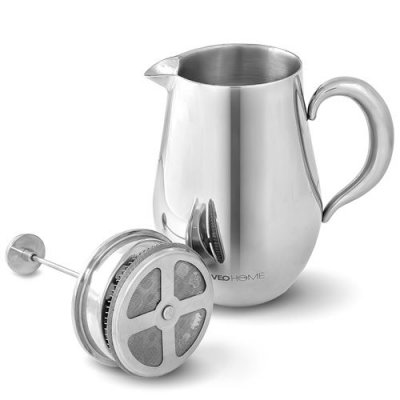 VEOHOME Cafeti&egrave;re et Th&eacute;i&egrave;re &agrave; Piston incassable &agrave; double paroi  - Gris - 20 tasses - Caf&eacute; moulu