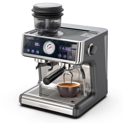  Cafeti&egrave;re expresso Hibrew H7a avec &eacute;cran tactile LCD argent