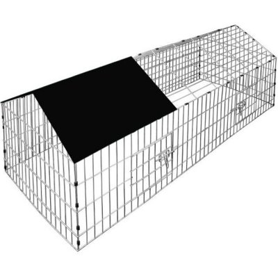 CADOCA Cage &agrave; lapins et rongeurs 180x75x75cm noir