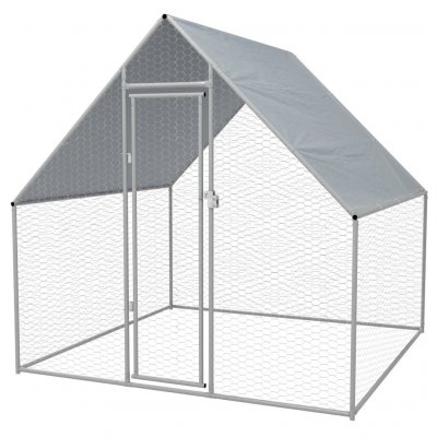 VIDAXL Cage Ext&eacute;rieure Pour Poulets Acier Galvanis&eacute; 2 X 2 X 2 M