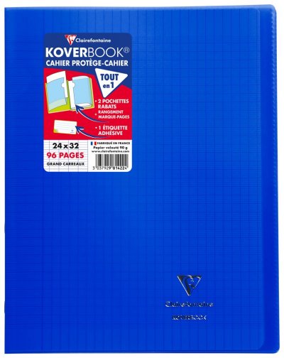 CLAIREFONTAINE Cahier Agraf&eacute; 24x32cm 96 Pages Grands Carreaux  - Le Cahier