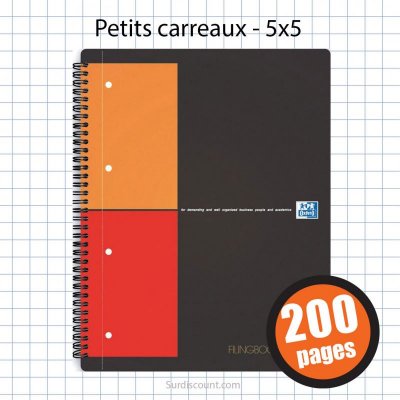 OXFORD Cahier filingbook, a reliure integrale A4+ perforee 4 trous 5x5