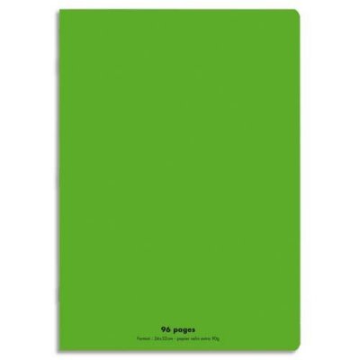 CLAIREFONTAINE Cahier piq&ucirc;re  24x32 cm, 96 pages grands carreaux, Vert