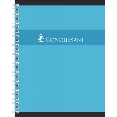 CONQUERANT Cahier spirales  grand carreaux 17x22 180p 70g