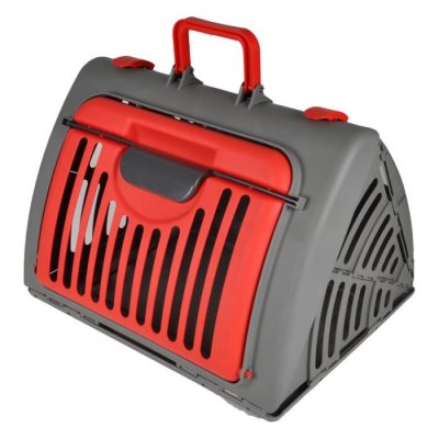  Caisse de Transport Pliable Plastique 46 x 35 x H33 cm, Anthracite Rouge
