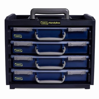 RAACO Caisson de transport en polypropyl&egrave;ne &eacute;quip&eacute; de 4 mallettes Assorter