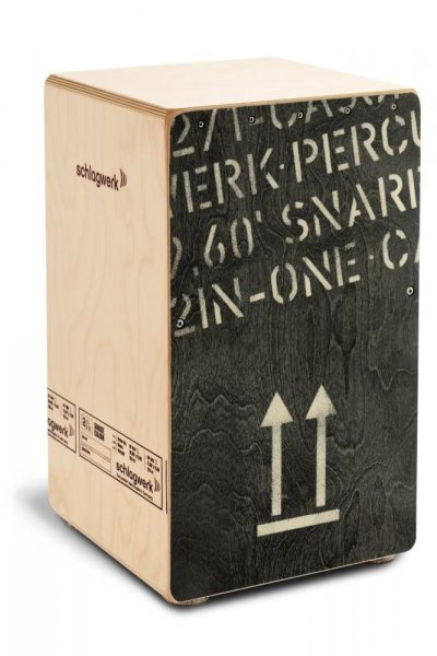 SCHLAGWERK Cajon  CP404BLK 2 en 1 Bouleau Noir Large, Custom