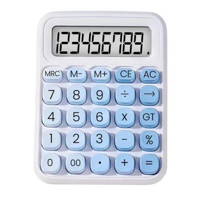 AVIZAR Calculatrice 12 Chiffres avec Fonction Vocale et Ecran LCD Design D&eacute;grad&eacute; Bleu