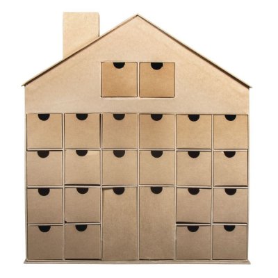 GENERIQUE Calendrier de l'avent maison en carton &agrave; d&eacute;corer 40 x 36 cm