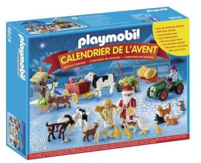PLAYMOBIL Calendrier de l'Avent P&egrave;re No&euml;l &agrave; la ferme - 6624