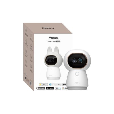 AQARA Cam&eacute;ra connect&eacute;e int&eacute;rieure 4K double objectif Zigbee Matter Camera Hub G350 -