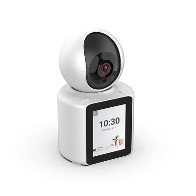 AVIZAR Cam&eacute;ra Connect&eacute;e XScreen Motoris&eacute;e 360 degr&eacute; avec Ecran et Vision Nocturne Blanc