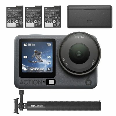 Cam&eacute;ra sport Dji Osmo Action 6 Adventure Combo Gris Anthracite