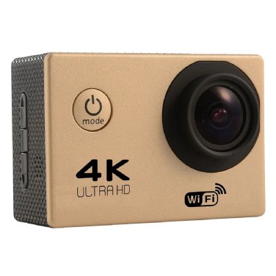 YONIS Cam&eacute;ra Sport Etanche Wifi 4K Slow Motion 16Mp Grand Angle 170&deg; Vid&eacute;o Embarqu&eacute; Or + SD 16Go