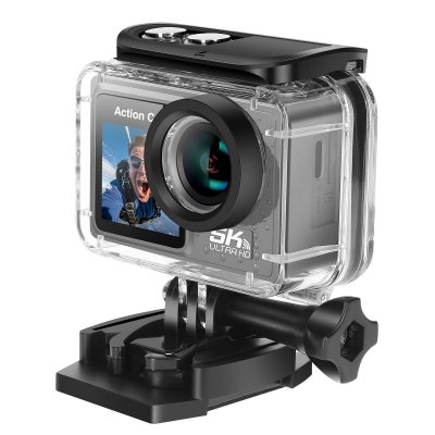 AVIZAR Cam&eacute;ra Sport Ultra HD 5K GoPro 24MP Etanche jusqu'&agrave; 30m avec Double Ecran Noir