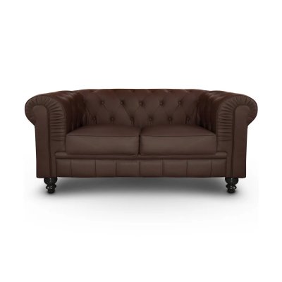COTECOSY Canap&eacute; 2 places Chesterfield Marron