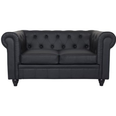 MENZZO Canap&eacute; 2 places Chesterfield Noir