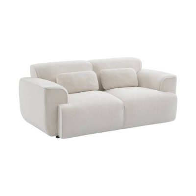 SWEEEK Canap&eacute; 2 places. tissu bouclette. 2 coussins d&eacute;houssables. Wallas L 178 x P 97.5 x H 73cm
