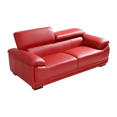 VENTE UNIQUE Canap&eacute; 3 places en cuir macelo - Rouge - Rouge