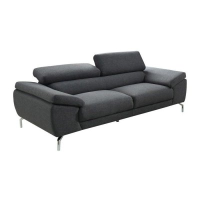 VENTE UNIQUE Canap&eacute; 3 places en tissu gretel - Gris - Gris