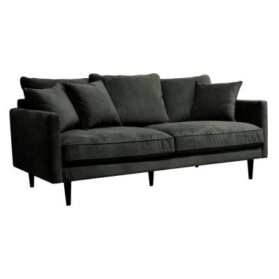 ATMOSPHERA Canap&eacute; 3 Places en Velours ""Candice"" 194cm Gris