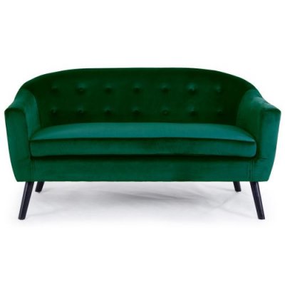 PARIS PRIX Canap&eacute; 3 Places Scandinave Velours Vert OLAF