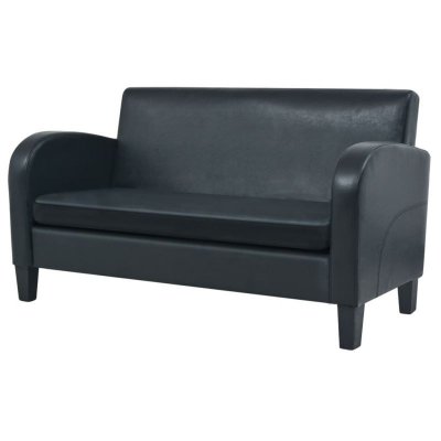 VIDAXL Canap&eacute; &agrave; 2 places cuir synth&eacute;tique noir